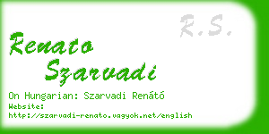 renato szarvadi business card